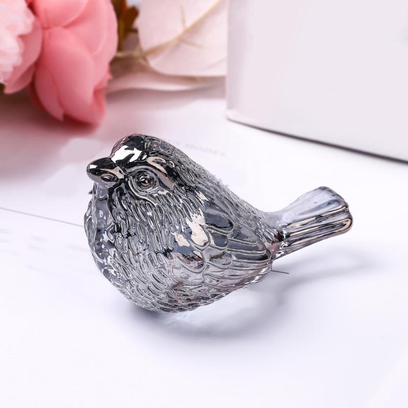 Colorful Crystal Bird Statue Handcrafted Desk Ornament For Home Decoration And Collectors