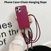 Iphone For 16 Plus Wrist Strap Solid Color Crossbody Accessories Case Phone