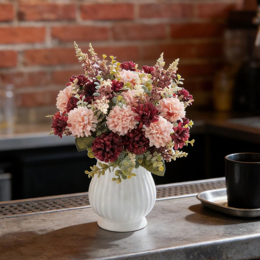Artificial Flower Lavender Ball Chrysanthemum Combination Brial Bouquet Home Room Table Decora Wedding Valentine's Day DIY Gift