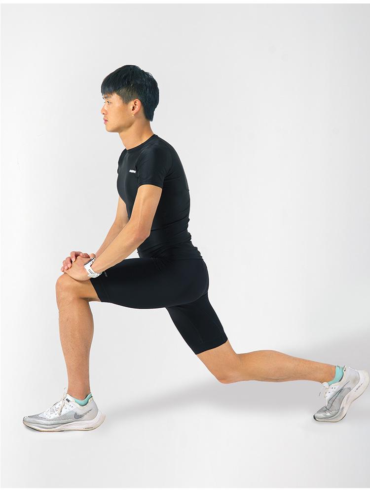 Heren Sneldrogende Compressie Hardloopbroek met Zakken - Strakke Pasvorm Anti-Blootstelling Fitness Basislaag