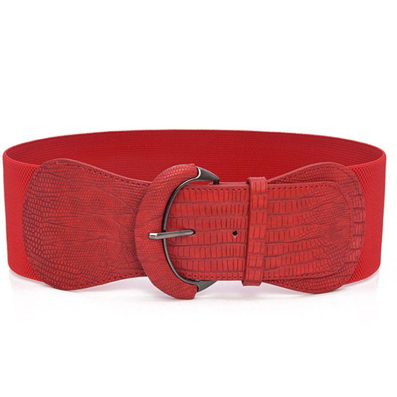 Retro Style Leather Elastic Wide Belt For Women's Clothing Accessories