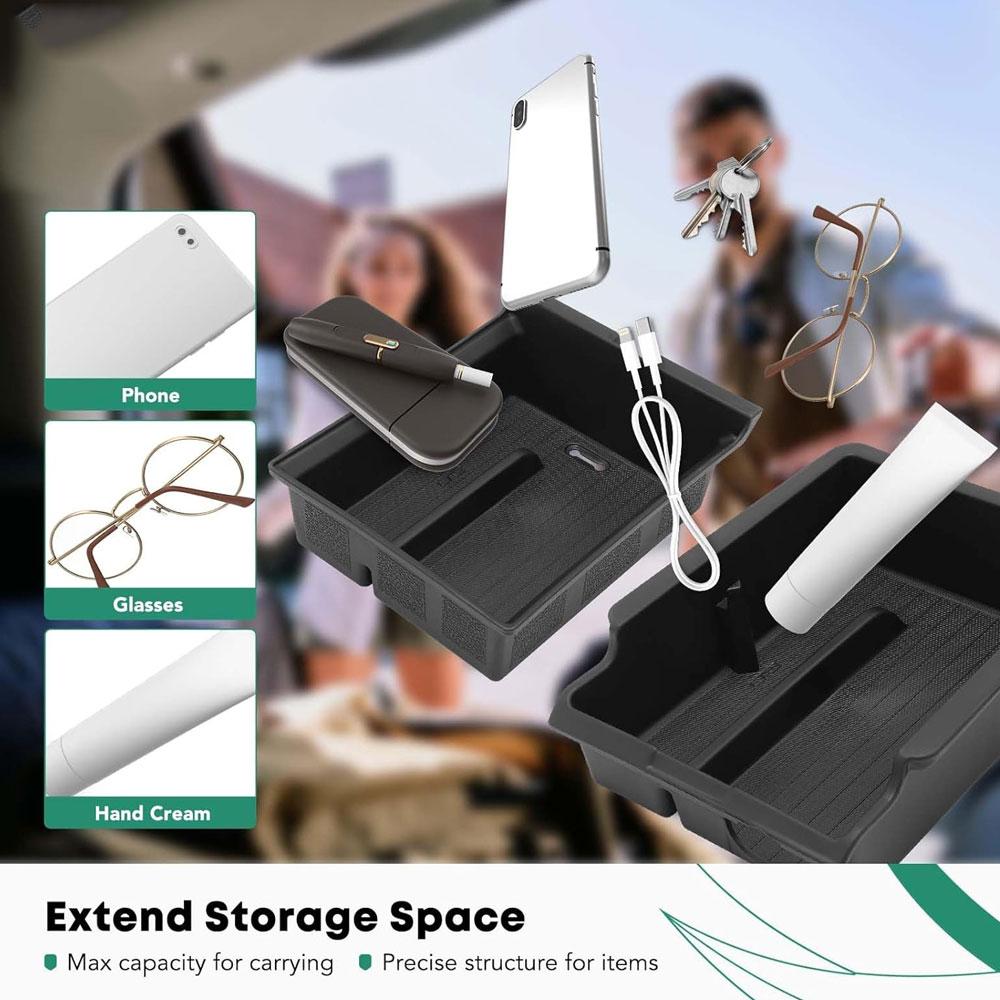 AABLT1 Center Console Organizer Tray Fit For Tesla Model 3 & Model Y 2021-2023 Center Lower Bottom Storage Box with Sunglass Holder