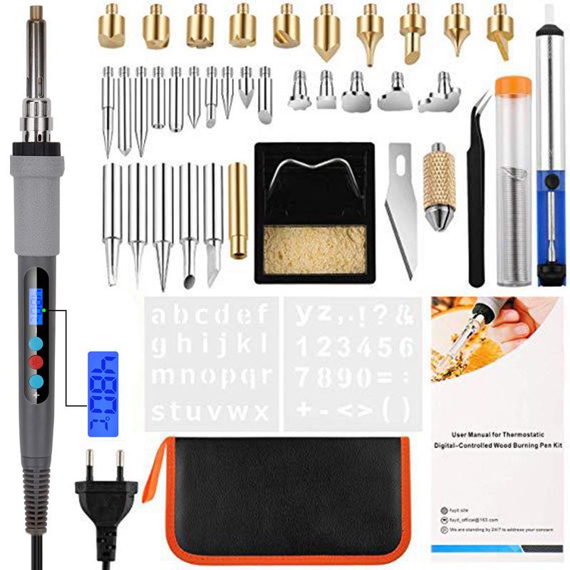 Digital Adjustable Temperature Pyrography Kit: Carving & Soldering Pen with Constant Temp Display