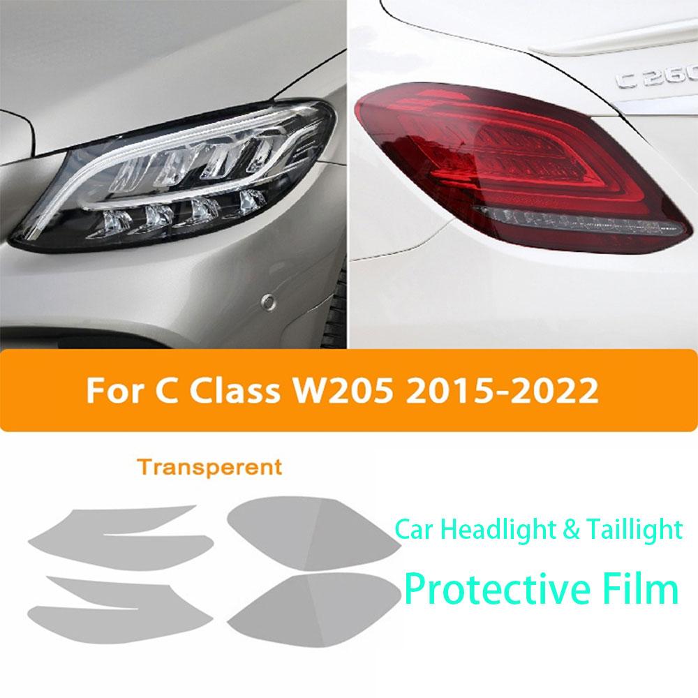 Car Headlight Tint Black Protective Film Protection Transparent TPU Sticker for Mercedes Benz C Class W204 W205 2011-On C63 AMG