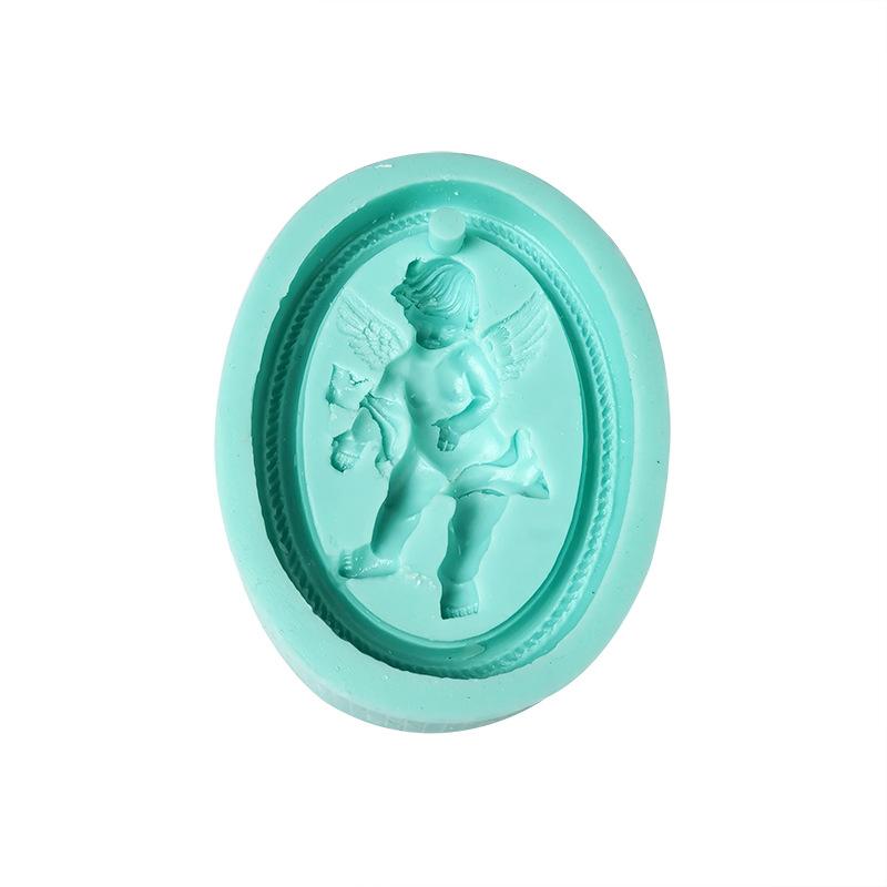 

Soap Cake Decoration Candle Mold Wings Angel Label Mold Plaster Clay Fondant Chocolate Silicone Mold Tool зелений
