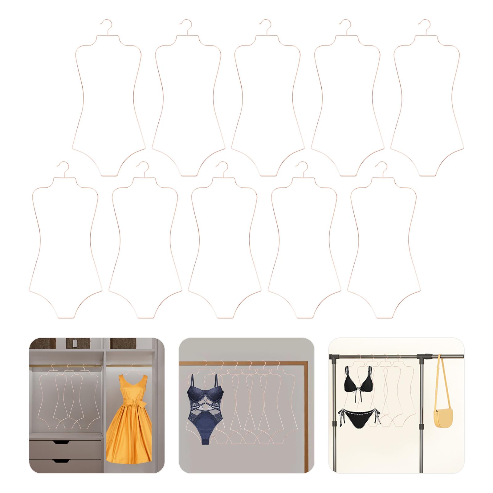 

10PCS Iron Swimsuit Hangers,Black/Rose Gold Hourglass-shaped Swimsuit Display Hangers for Hanging Swimsuits розового золота