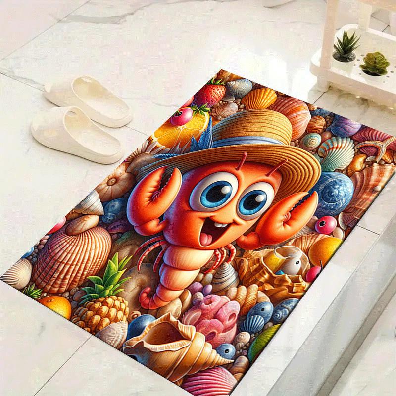 

1pc Cute shrimp Print, Design Indoor Area Rug, Soft, Anti-Slip, and Durable Gaming Room Decor for Bedroom, Living Room, and Exercise Rugs, P 60cm by 90cm