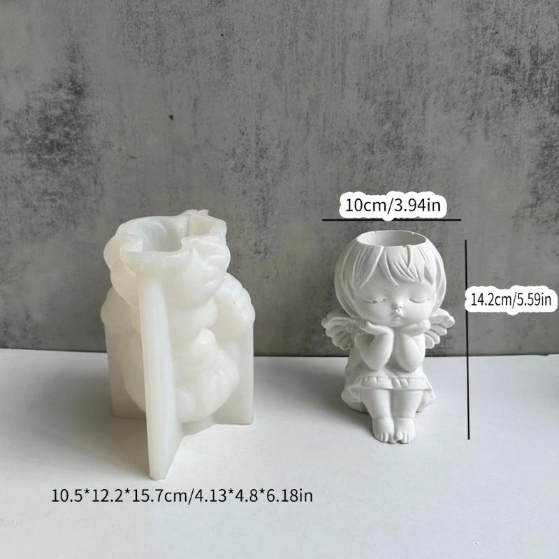 Garden Planter Pot Silicone Mold Wing Girl Vase Flower Pot Pen Holder Resin Mold Unique Garden Decoration Planter Mold