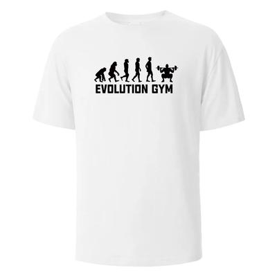 Men's Printed T-Shirt Evolution GYM Streetwear 100% Cotton Tops For Men Women Summer Breathable Short-Sleeved O-neck Basic Tees