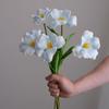 5 Pcs Real Touch Artificial Flower Faux Full Bloom PU Tulip Bouquet with Long Stem for Mother's Day Spring Wedding Centerpiece Floral Arrangement