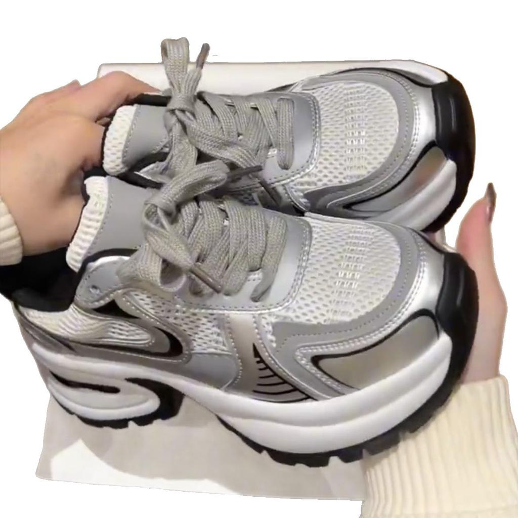 Fried Street Dad Shoes Girl 2025 Summer New Thick-soled Mesh Lightweight Soft-soled Versatile Sports and Leisure Shoes Ins Tide