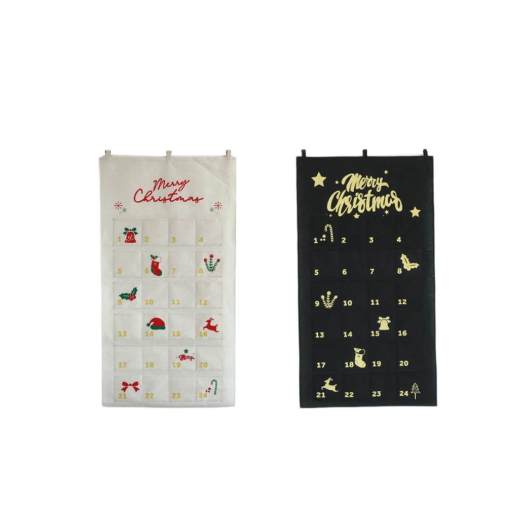 Christmas Advent Calendar with 24 Pockets Empty Decorations Decorative Household Organizer for Party Living Room Door Dorm Home