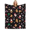 Weihnachts-Karo-Muster Flanell-Decke im Vintage-Stil, Weiche Anti-Pilling-Fleece-Decke für Couch, Sofa, Bett, Leicht