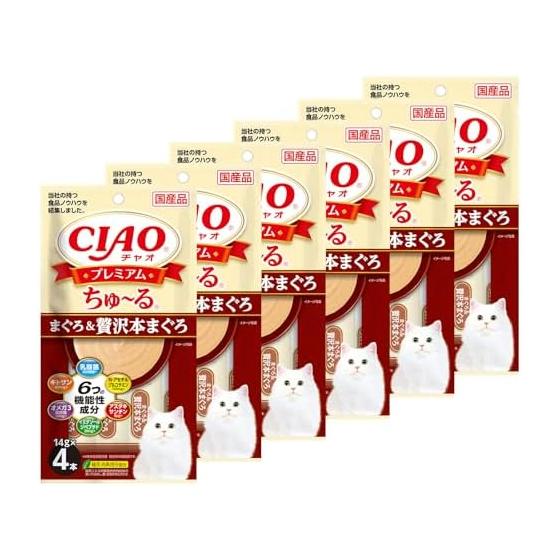CIAO Premium Churu Tuna & Luxury Bluefin Tuna 4 Pieces Set of 6