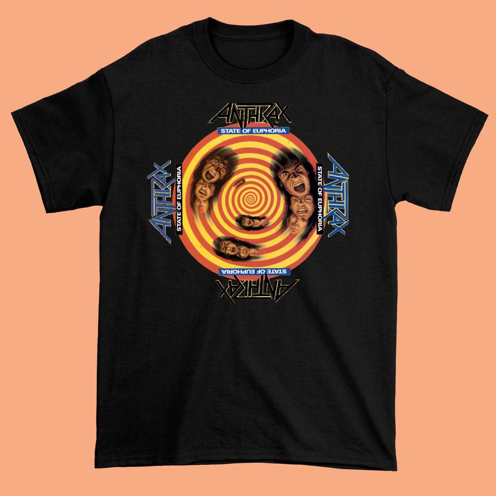 Anthrax - State Of Euphoria Черная Унисекс Все размеры Футболка A110 Унисекс Футболка XL