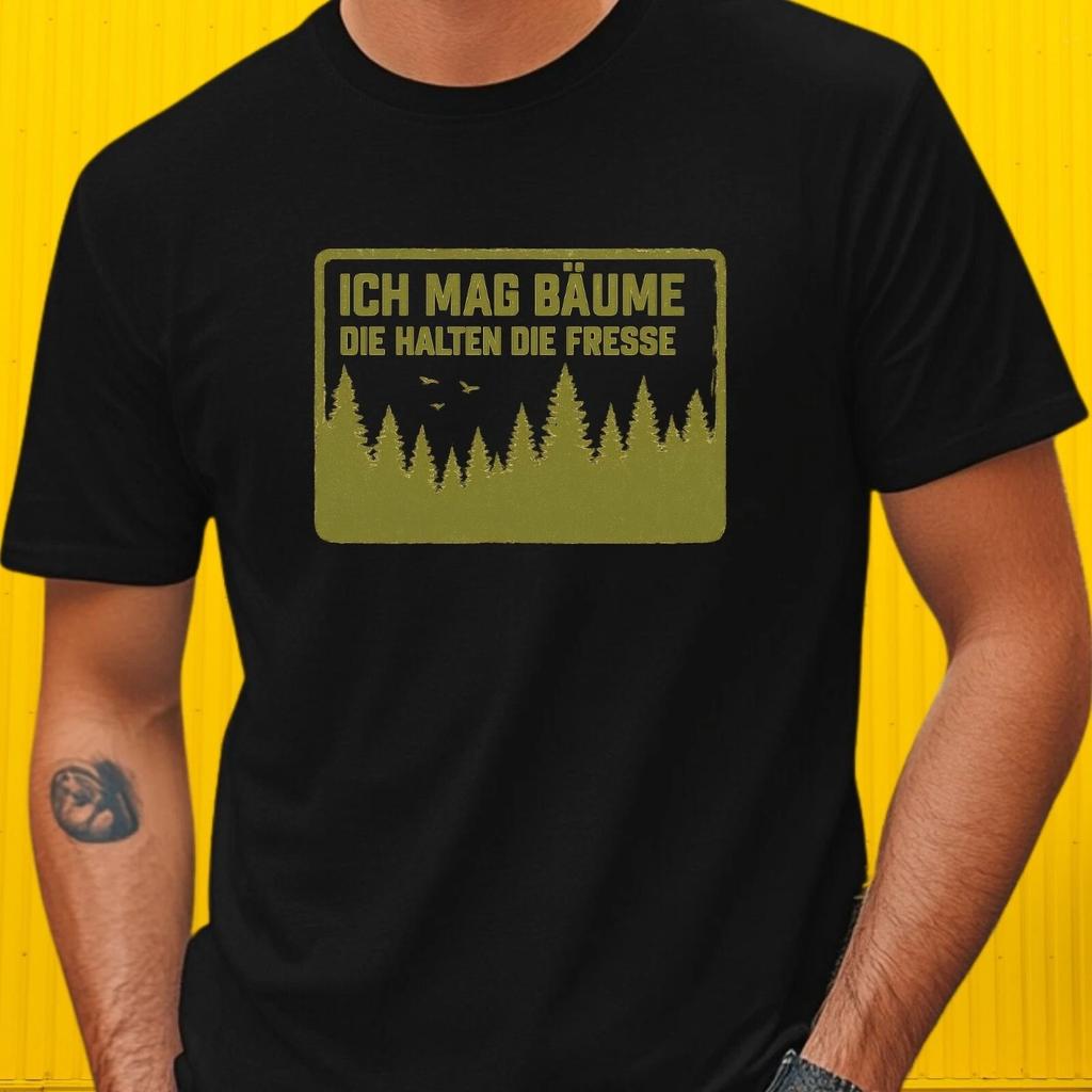 T-Shirt Herren Spruch lustig Ich mag Bäume Motiv Baumwolle Größe S bis 5XL