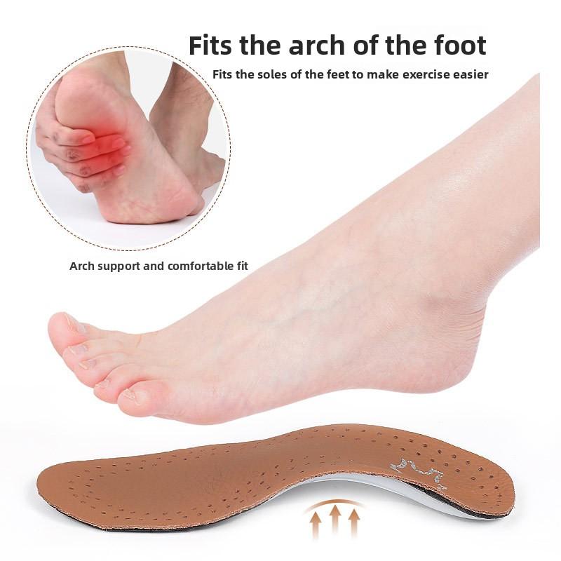 Leather Childrens Arch Insole Flat Foot XO Leg Support Orthopedic Pad Shock Absorbing Breathable Full Foot Pad