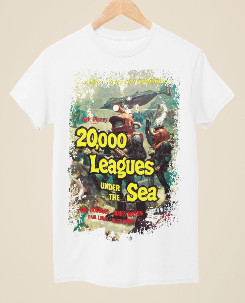 20,000 Leagues Under the Sea (1954) - Movie Poster Inspired Unisex White T-Shirt Unisex T-Shirt XL