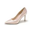 White High Heels Wedding Shoes for Bride Satin Pointed Toe Champagne Bridesmaid Dress Shoes