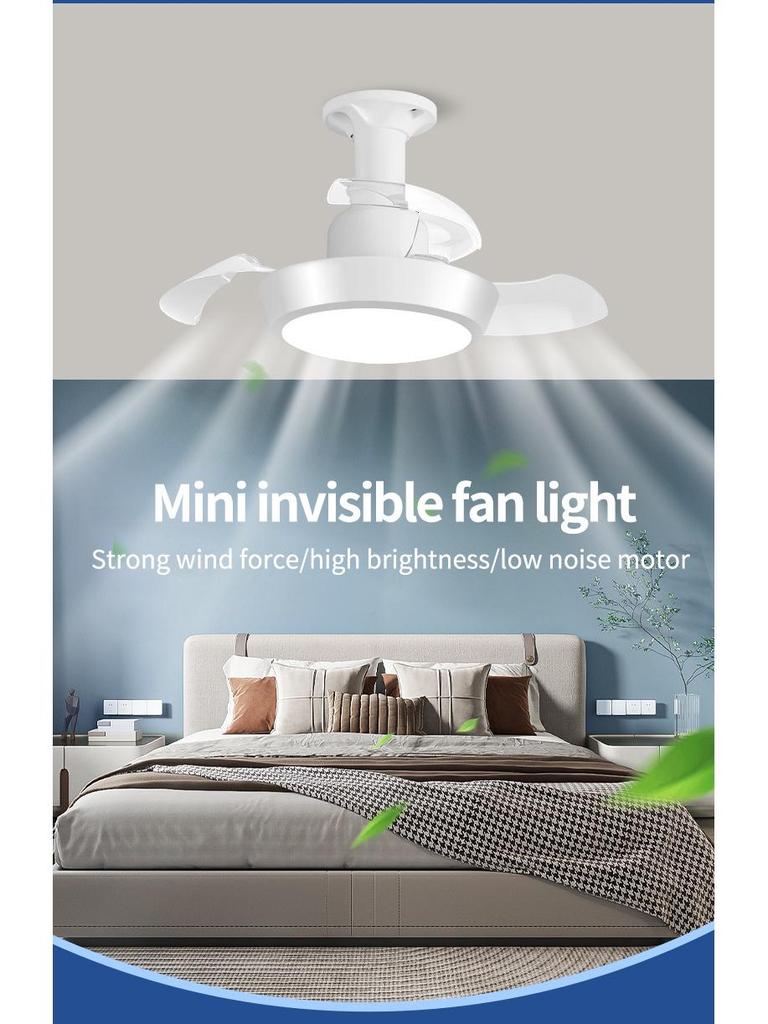 E27 Screw-In Mini Invisible Ceiling Fan Light