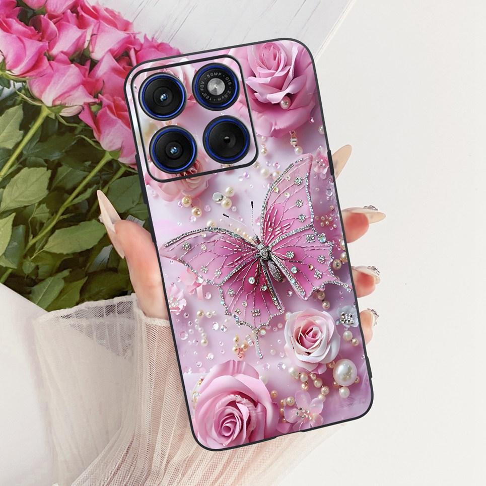 Flower Butterfly Luxury Girly Fashion Casing For Motorola Edge 70 Moto X70 Air Phone Case Soft Slim Silicone TPU Back Cover