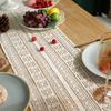 Beige Crochet Tassel Table Runner,Cotton Fabric for Kitchen Dining Coffee Table Wedding Birthday Holiday Decor