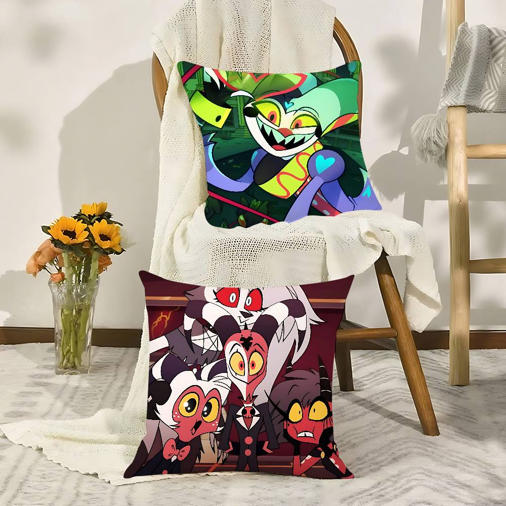 Urocza poszewka na poduszkę A-Helluva Boss-H Poszewka na poduszkę do rzucania Miękka Urocza Poszewka na poduszkę do samochodu Kanapa Poszewka na poduszkę Poliester Z zamkiem błyskawicznym