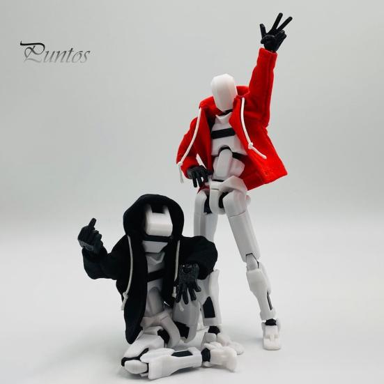 Robot Akční Figurka Mikina Kloubová Figurína Kabát s Kapucí Vícekloubový Pohyblivý 3D Tištěný Robot Panenka Oblečení Kostým