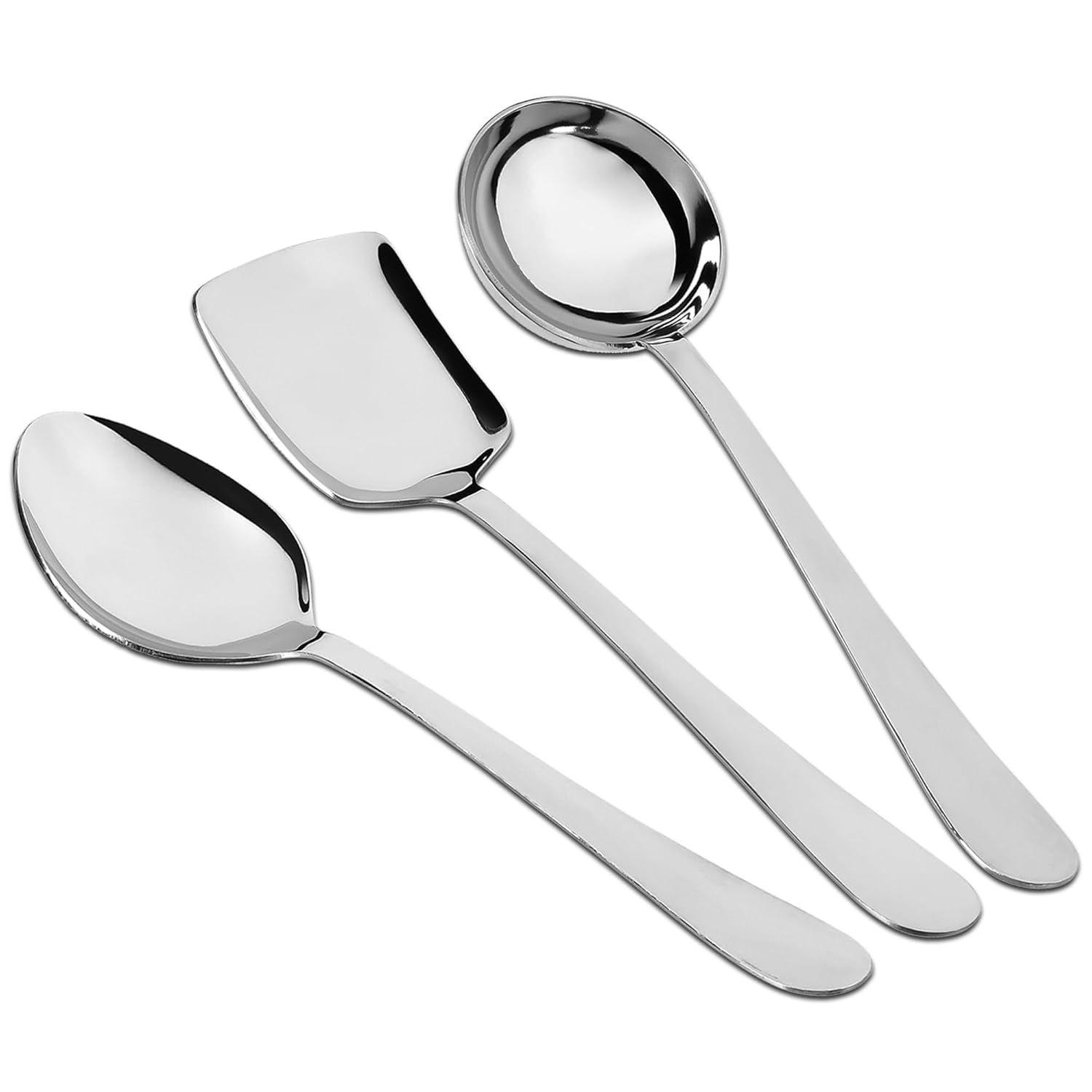 

Набор из 3 сервировочных ложек из нержавеющей стали для обеденного стола/кухни, толщина 1,8 мм