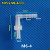 10Pcs M6-M12 To 4-12mm Pagoda Elbow Connector Plastic Hose Fittings  for Aquarium Fish Tank Fittings