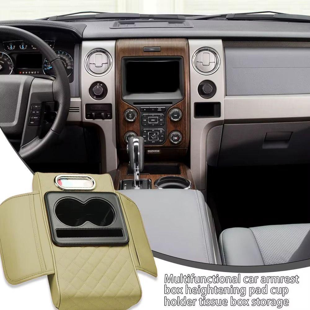 With Cup Holder Armrest Heightening Pad Elbow Support Car Console Console Pillow  Auto Interior