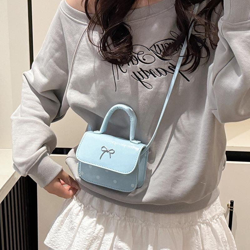 Süße Mädchen Mini-Tasche neue süße gepunktete tragbare kleine quadratische Tasche trendige Umhängetasche