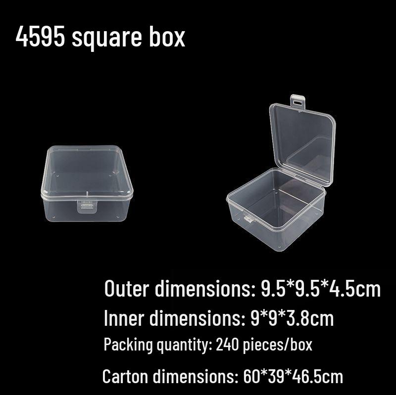 Square Transparent PP Plastic Storage Box for Electronics and Earbuds