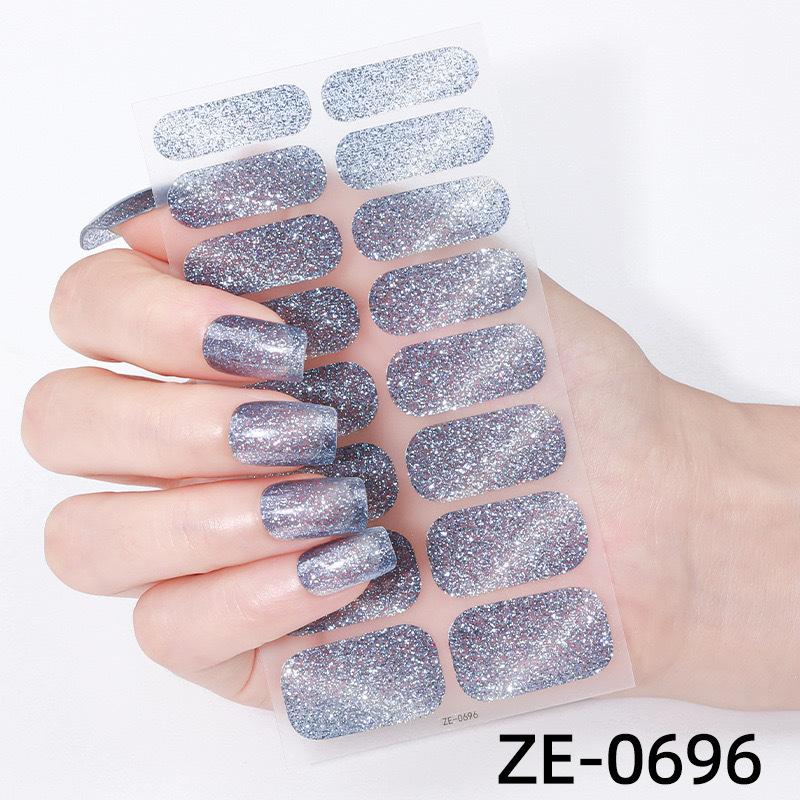 16Tips Cat Eye Nail Stickers, UV Semi-Cured Gel Nail Polish Strips Self-Adhesive Magnetic Cat Eye Effect Nail Art Wraps with Nail File