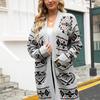 2025 New INS Rhombus Plus Size Knitted Sweater Long Jacket