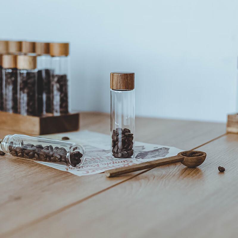 Glass Test Tube Spice Storage Set with Wooden Base