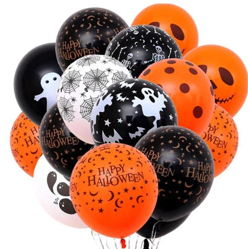 10-50pcs Halloween Balloons Large Latex Balloon Black Orange Pumpkin Spider Inflatable Balls Toys Globos Halloween Party Decor