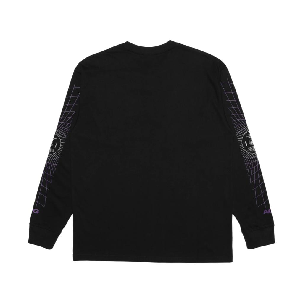Nike ACG Manhole Geometric Pattern Long Sleeve Crew Neck T-Shirt Men Tops Black FJ1133-010