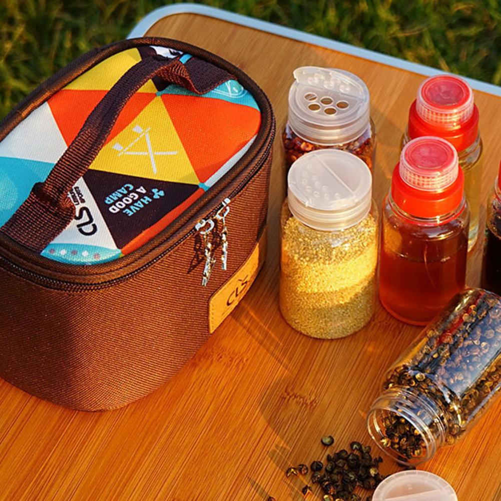 Camping Spice Bottles Portable Seasoning Kit Outdoor Barbecue Spice Jar Travel Kitchen Condiment Set For Hiking Picnic