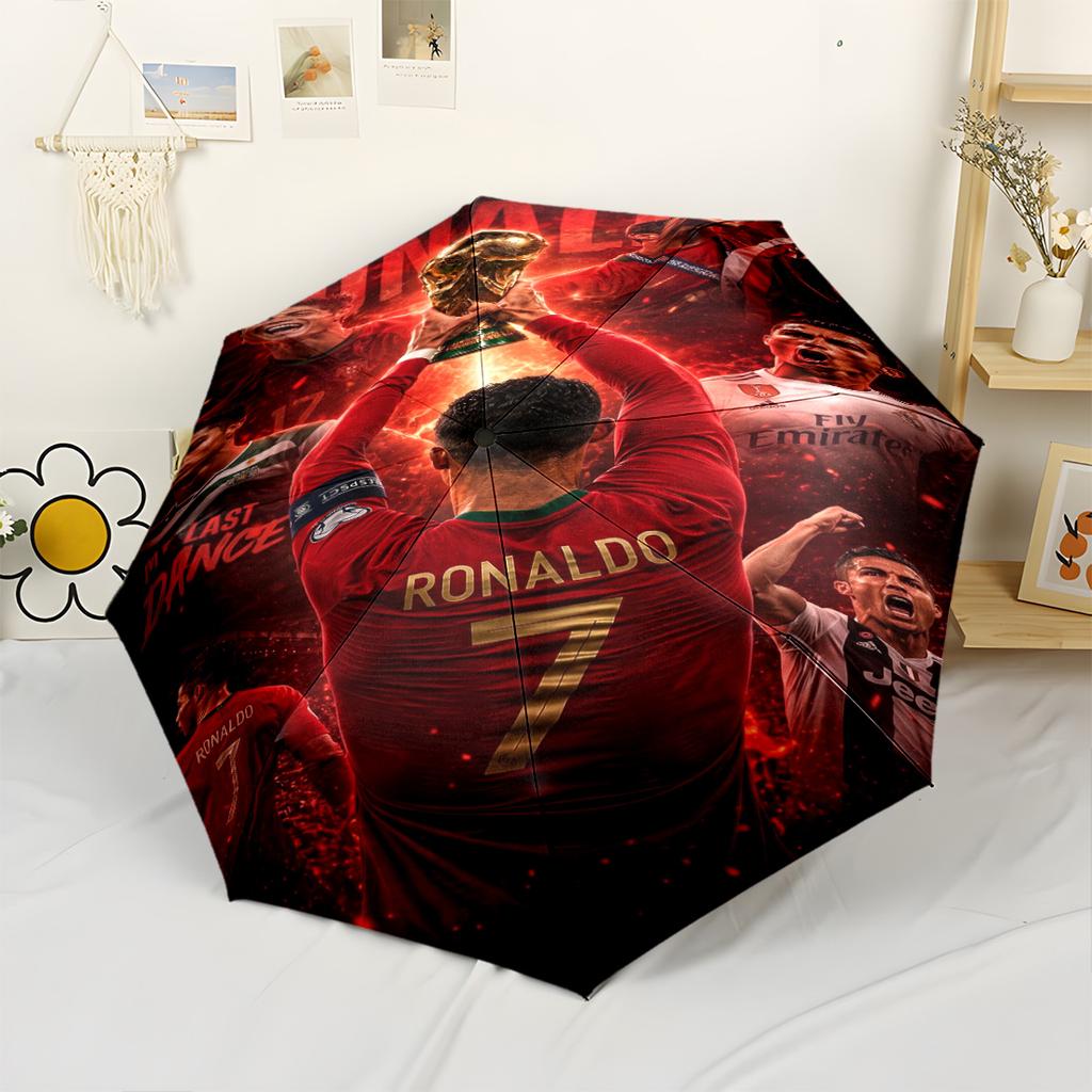 Cristiano Ronaldo's Legacy Outdoor Automatic Umbrella Compact & Durable 8-Rib Design Foldable Design Durable Everyday Carry Umbrella Fashion Lovers