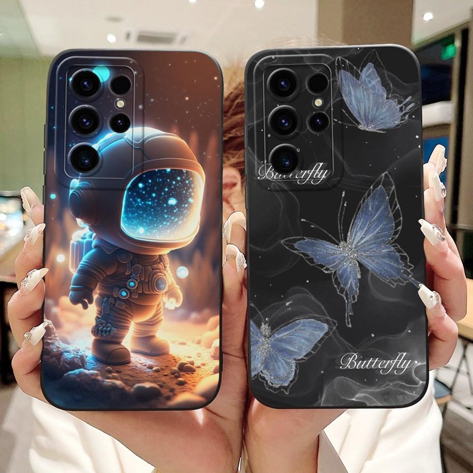 Cool Soft Silicone Case For Samsung Galaxy S24 / S24Plus / S24Ultra / S24 FE Phone Case Shockproof Matte Back Cover S24+ Funda