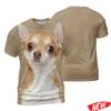 Cute 3D Printing Dog Tshirt For Men Chihuahua Pattern Short Sleeve