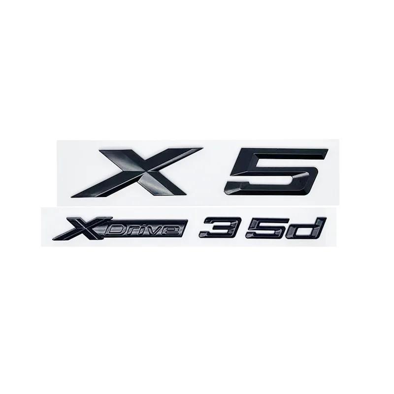 3D ABS Adhesive Black Letter Badges for Trunk Emblem Suitable for BMW X5 E53 E70 F15 G05 Models XDrive28i 30i D 35i 40i 48i 50i Zw6