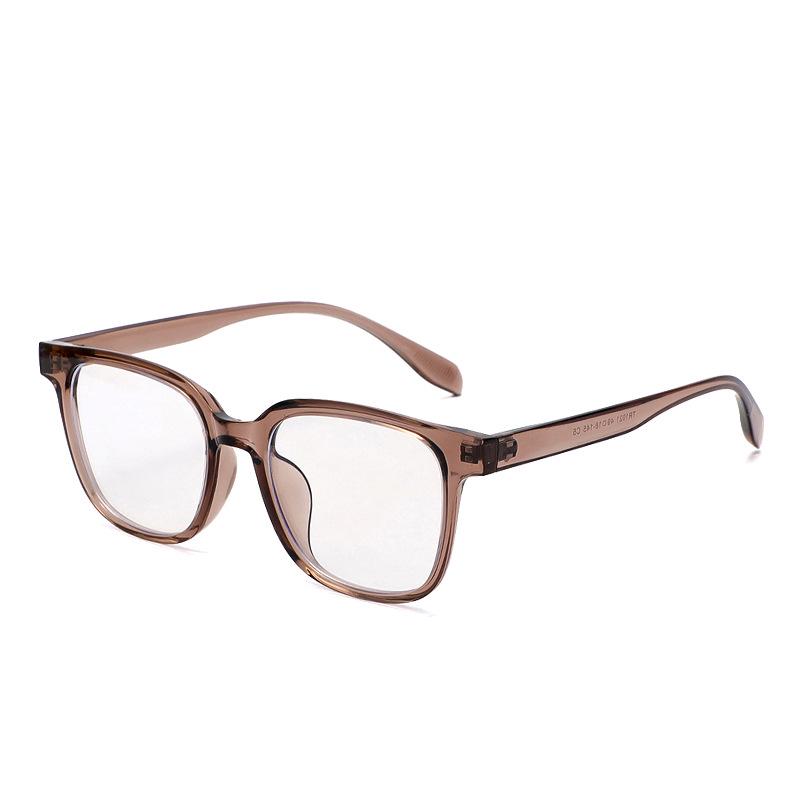 

2025 Retro Tortoiseshell Square Frame Blue Light Blocking Glasses, Clear Lenses, Adult TR, Model 1021