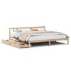 VidaXL Bed Frame with Drawers 200x200 Cm Solid Pine Wood, Slatted Base, Double Bed Frame, Solid Wood Bed Frame, 3301483