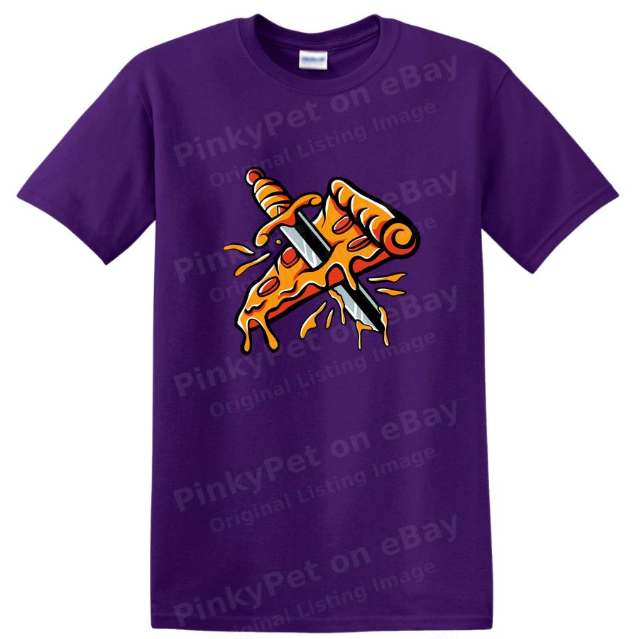 Pizza Slice W/ Sword Graphic Funny T Shirt Cool Foodie Tee Design Food Lover