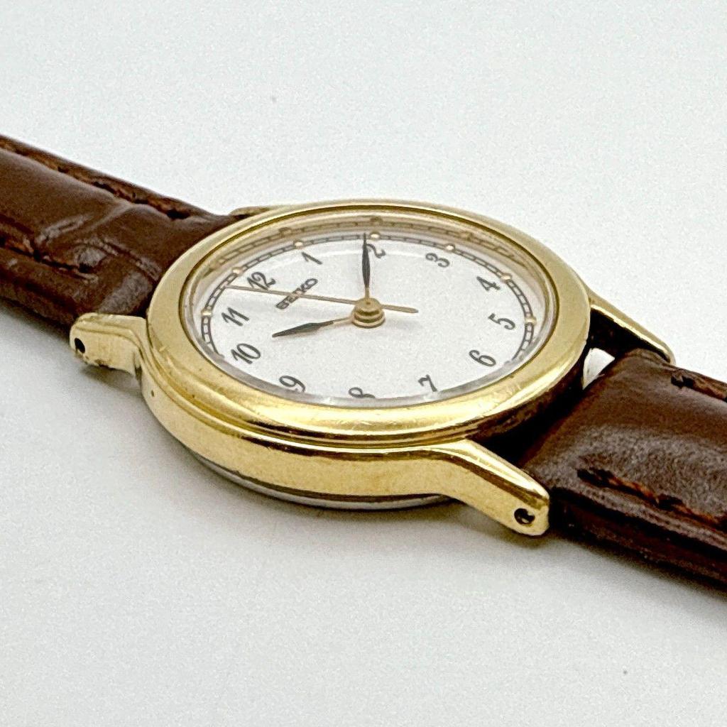 Used C178 [Working, 1997 Vintage, New Belt] SEIKO Quartz White Dial Ladies Watch