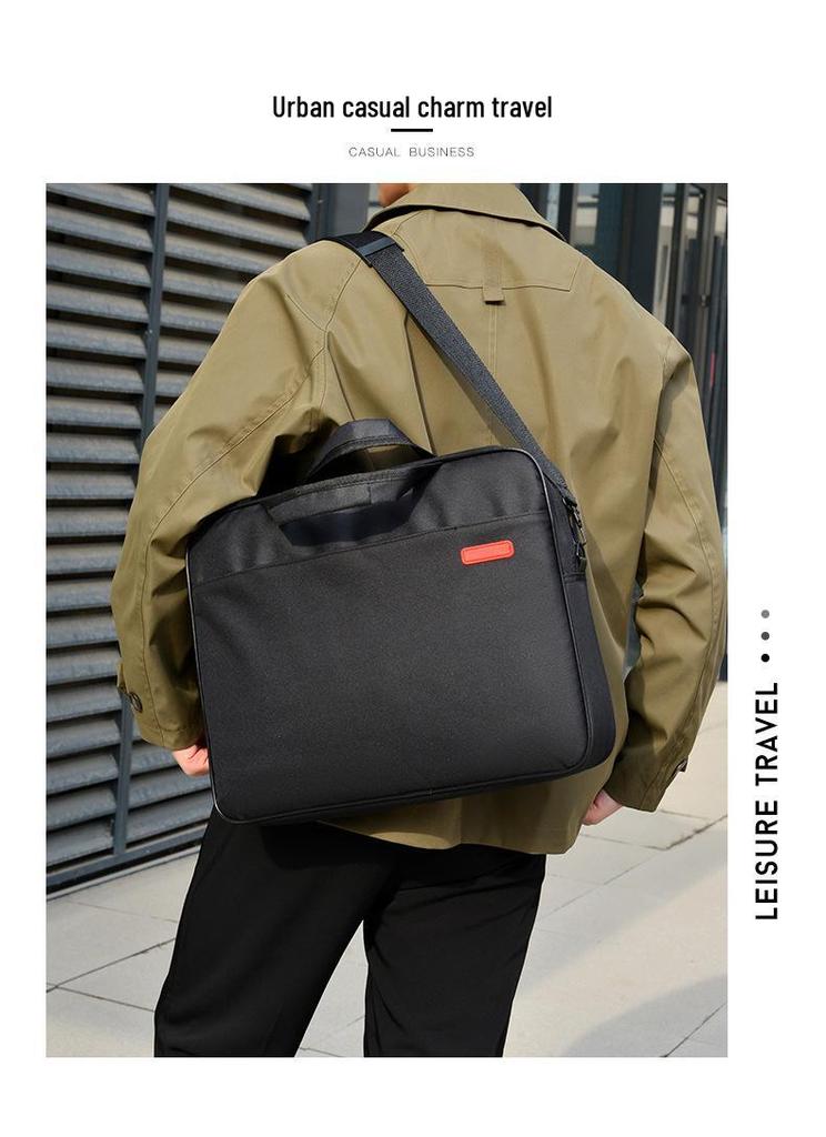 Handheld Crossbody Laptop Briefcase 15.6" - Single Shoulder, Large Capacity, Business Casual Tablet Bag