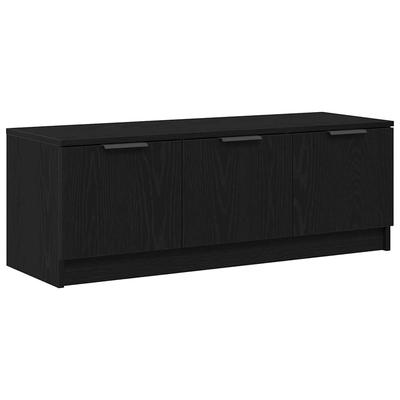 TV Stand In Black Oak Look 102 X 35 X 36.5 Cm