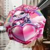 1pc Kitty Heart Pattern Umbrella Design Automatic Opening and Closing Umbrella, High-quality Travel Umbrella,  c1128235